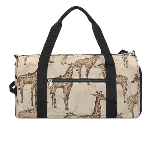 YHEGBFD Turnbeutel Handgezeichnete Giraffen Turnbeutel für Damen Herren Rucksack Turnbeutel mit Schuhfach Wiederverwendbar Turnbeutel Mini Turnbeutel Handgezeichnete Giraffen, Einheitsgröße, von YHEGBFD