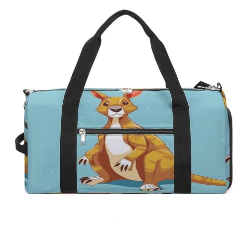 YHEGBFD Turnbeutel Lustig Cartoon Känguru Zoo Turnbeutel für Damen Herren Rucksack Turnbeutel mit Schuhfach Wiederverwendbar Turnbeutel Mini Turnbeutel Lustig Cartoon Känguru Zoo, Einheitsgröße, von YHEGBFD