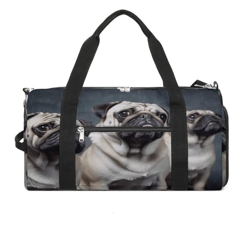 YHEGBFD Turnbeutel Lustiger Mops Hund Turnbeutel für Damen Herren Rucksack Turnbeutel mit Schuhfach Wiederverwendbar Turnbeutel Mini Turnbeutel Lustiger Mops Hund Einheitsgröße, Lustiger Mops-Hund, von YHEGBFD