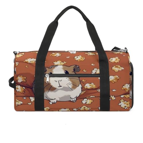 YHEGBFD Turnbeutel Meerschweinchen und Popcorn Turnbeutel für Damen Herren Rucksack Turnbeutel mit Schuhfach Wiederverwendbar Turnbeutel Mini Turnbeutel Meerschweinchen und Popcorn Einheitsgröße, von YHEGBFD