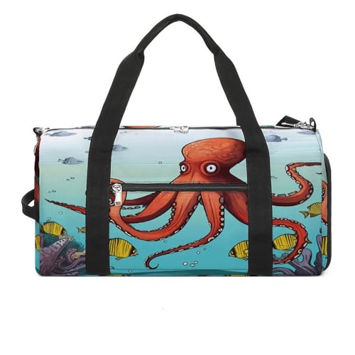 YHEGBFD Turnbeutel Riesige Octopus Turnbeutel für Damen Herren Rucksack Turnbeutel mit Schuhfach Wiederverwendbar Turnbeutel Mini Turnbeutel Riesige Oktopus Einheitsgröße, Riesiger Oktopus, von YHEGBFD
