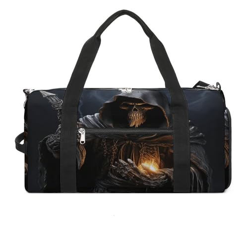 YHEGBFD Turnbeutel Sensenmann Turnbeutel für Damen Herren Rucksack Turnbeutel mit Schuhfach Wiederverwendbar Turnbeutel Mini Turnbeutel Sensenmann Einheitsgröße, Sensenmann, Einheitsgröße von YHEGBFD