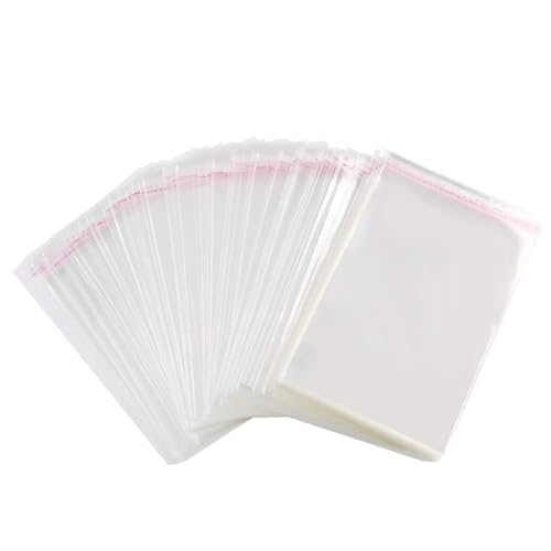 100 Stück Selbstklebend OPP Tütchen Selbstklebende Plastiktütchen(12x14cm + Klappe 3cm) Plastiktüten klein Flachbeutel transparent Beutel Plätzchen Gebäck Tüten Süßigkeiten von YHIJSR