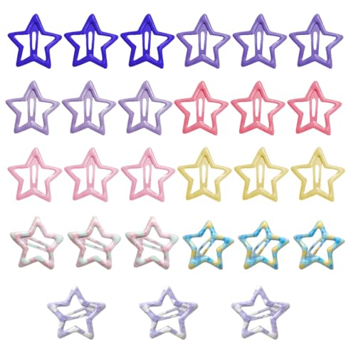 18 Stück Farbe Stern BB Haarspangen, Stern Haarspangen, Mini Haarspangen für Mädchen, Metall Snap Haarclips, Haarspangen Sterne Klein von YHIJSR