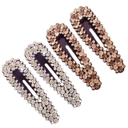 4 Stück Strass Snap Haarspangen Shinny BB Haarspangen Glitzer Haarschmuck Snap Haarspangen Damen Haarnadeln Glitzer Haarklammern von YHIJSR