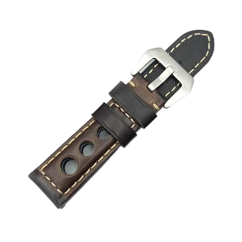 YHNNH, Echtes Leder Uhr Uhrenarmband Loop Uhrenarmband Vintage Handgemachtes Lederarmband(Dark Brown S,22mm) von YHNNH
