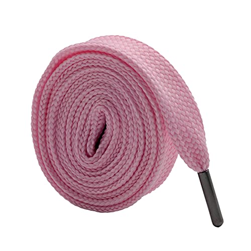 YHNNH, Elastische Schnürsenkel, Schnürsenkel, 18 mm flache Schnürsenkel mit schwarzer Metallspitze, Herren/Damen, Freizeitschuhe, Schuhzubehör, 70 cm – 180 cm,(Pink,70cm) von YHNNH