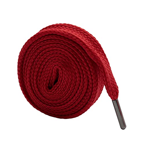 YHNNH, Elastische Schnürsenkel, Schnürsenkel, 18 mm flache Schnürsenkel mit schwarzer Metallspitze, Herren/Damen, Freizeitschuhe, Schuhzubehör, 70 cm – 180 cm,(Red,100cm) von YHNNH