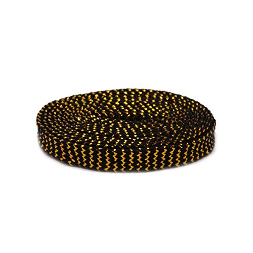 YHNNH, Elastische Schnürsenkel, Schnürsenkel aus Metallicgarn, zweifarbiges System, Canvas-Schnürsenkel, Damen-Sneaker, Sportschuhe, Seile, 70 cm – 180 cm(Gold black,70cm) von YHNNH