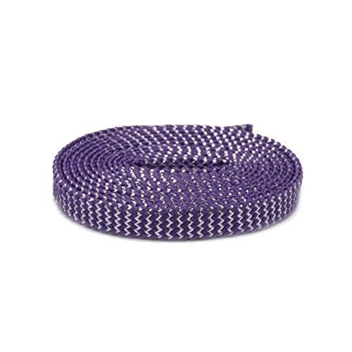 YHNNH, Elastische Schnürsenkel, Schnürsenkel aus Metallicgarn, zweifarbiges System, Canvas-Schnürsenkel, Damen-Sneaker, Sportschuhe, Seile, 70 cm – 180 cm(Silver purple,120cm) von YHNNH
