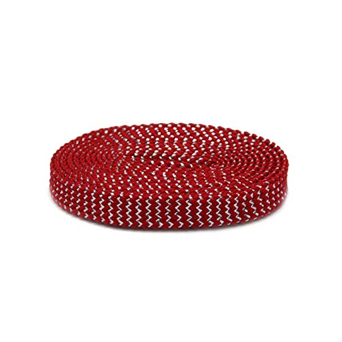 YHNNH, Elastische Schnürsenkel, Schnürsenkel aus Metallicgarn, zweifarbiges System, Canvas-Schnürsenkel, Damen-Sneaker, Sportschuhe, Seile, 70 cm – 180 cm(Silver red,60cm) von YHNNH