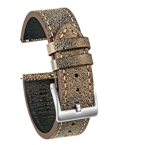 YHNNH, Schnellverschluss-Lederarmbänder for italienische Uhren(Silver Yellow,20mm) von YHNNH