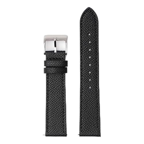YHNNH, Uhrenarmband aus Kalbsleder mit Schnellverschluss, handgefertigt, Palmenmuster, Armband(Black bk line,20mm) von YHNNH