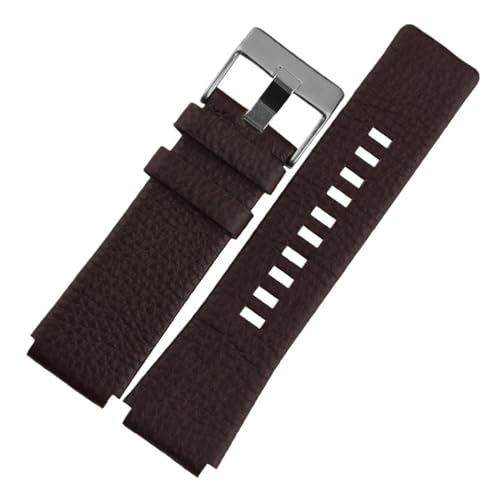 YHNNH, Uhrenarmband for Herren, kompatibel mit Diesel-Uhrenarmband, Ersatzband mit konvexem Mund(Brown silver,30mm20mm) von YHNNH