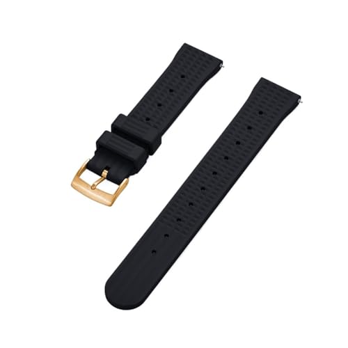 YHNNH Fluorkautschuk-Armband for Herren(Black Gold,22mm) von YHNNH