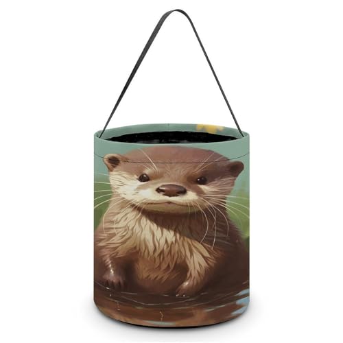 YHNNH Halloween-Süßigkeitenkorb, Einkaufstasche, bunter Ballon und Hausdruck, wiederverwendbarer Polyesterstoff, Halloween-Leckerlibeutel, Tragetasche für Partygeschenke, Niedlicher Otter YHNNH Halloween-Süßigkeitenkorb, Einkaufstasche, bunter Ballon und Hausdruck, wiederverwendbarer Polyesterstoff, Halloween-Leckerlibeutel, Tragetasche für Partygeschenke, Niedlicher Otter von YHNNH
