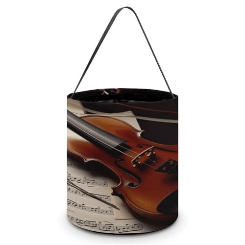 YHNNH Halloween-Süßigkeitenkorb, Einkaufstasche, bunter Ballon und Hausdruck, wiederverwendbarer Polyesterstoff, Halloween-Leckerlibeutel, Tragetasche für Partygeschenke, Violine Notenblätter YHNNH Halloween-Süßigkeitenkorb, Einkaufstasche, bunter Ballon und Hausdruck, wiederverwendbarer Polyesterstoff, Halloween-Leckerlibeutel, Tragetasche für Partygeschenke, Violine Notenblätter von YHNNH