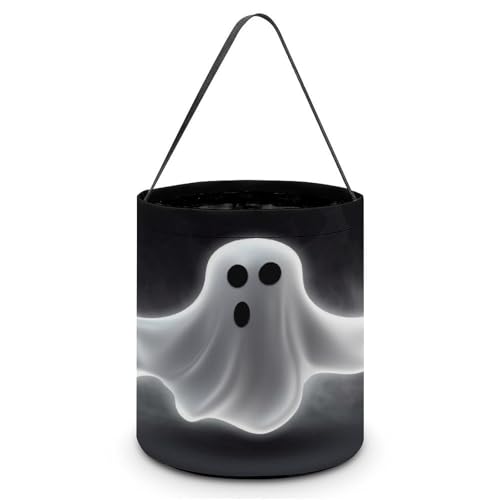YHNNH Halloween-Süßigkeitenkorb, Tragetasche, Flamingoprinted, wiederverwendbar, Polyestergewebe, Halloween-Leckerlibeutel, Tragetasche für Partygeschenke, Schwarz und Halloween-Geist, Einheitsgröße YHNNH Halloween-Süßigkeitenkorb, Tragetasche, Flamingoprinted, wiederverwendbar, Polyestergewebe, Halloween-Leckerlibeutel, Tragetasche für Partygeschenke, Schwarz und Halloween-Geist, Einheitsgröße von YHNNH