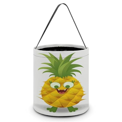 YHNNH Halloween-Süßigkeitenkorb, Tragetasche, Sonnenblume, schwarzer Hintergrund, wiederverwendbar, Polyestergewebe, Halloween-Leckerlibeutel, Tragetasche für Partygeschenke, Ananas, Einheitsgröße YHNNH Halloween-Süßigkeitenkorb, Tragetasche, Sonnenblume, schwarzer Hintergrund, wiederverwendbar, Polyestergewebe, Halloween-Leckerlibeutel, Tragetasche für Partygeschenke, Ananas, Einheitsgröße von YHNNH