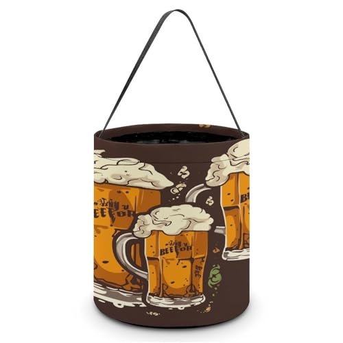 YHNNH Halloween-Süßigkeitenkorb, Tragetasche, Sonnenblume, schwarzer Hintergrund, wiederverwendbar, Polyestergewebe, Halloween-Leckerlibeutel, Tragetasche für Partygeschenke, Bier, Einheitsgröße YHNNH Halloween-Süßigkeitenkorb, Tragetasche, Sonnenblume, schwarzer Hintergrund, wiederverwendbar, Polyestergewebe, Halloween-Leckerlibeutel, Tragetasche für Partygeschenke, Bier, Einheitsgröße von YHNNH
