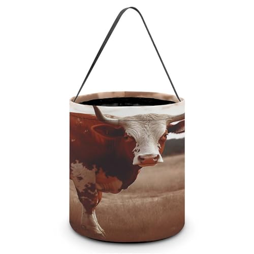 YHNNH Halloween-Süßigkeitenkorb, Tragetasche, französische Bulldogge, bedruckt, wiederverwendbar, Polyestergewebe, Halloween-Leckerlibeutel, Tragetasche für Partygeschenke, Texas Cow, Einheitsgröße YHNNH Halloween-Süßigkeitenkorb, Tragetasche, französische Bulldogge, bedruckt, wiederverwendbar, Polyestergewebe, Halloween-Leckerlibeutel, Tragetasche für Partygeschenke, Texas Cow, Einheitsgröße von YHNNH