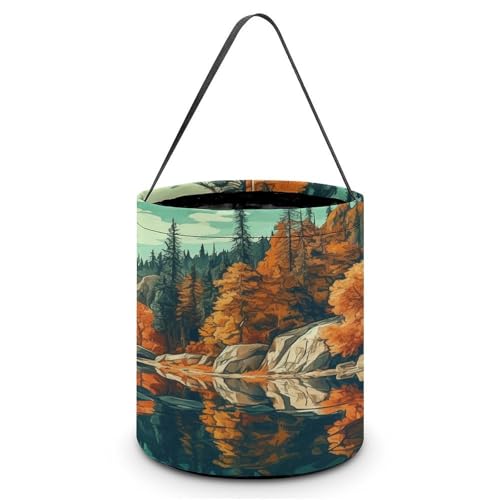 YHNNH Halloween-Süßigkeitenkorb, Tragetasche, orangefarbenes Hemd, Affe, bedruckt, wiederverwendbar, Polyestergewebe, Halloween-Leckerlibeutel, Tragetasche für Partygeschenke, Landschaftsbild YHNNH Halloween-Süßigkeitenkorb, Tragetasche, orangefarbenes Hemd, Affe, bedruckt, wiederverwendbar, Polyestergewebe, Halloween-Leckerlibeutel, Tragetasche für Partygeschenke, Landschaftsbild von YHNNH