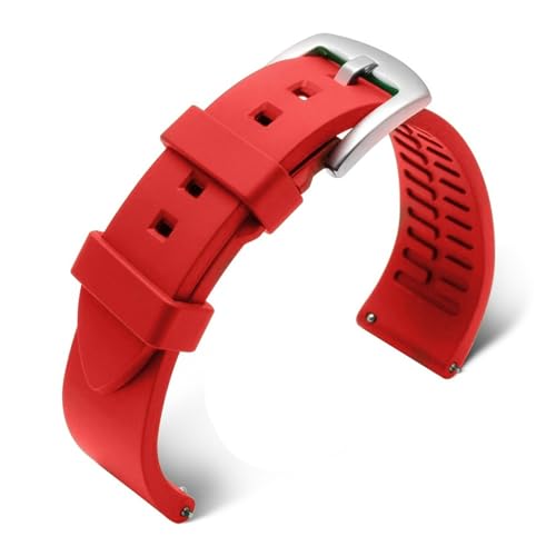 YHNNH Sport-Silikon-Uhrenarmband, wasserdichte Gummibänder(Red,20MM) von YHNNH