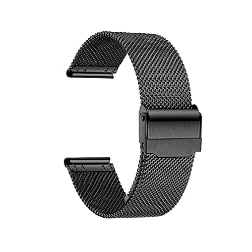 Metallarmband für Herrenuhren, Smartwatch-Armband, Uhr, Handgelenkband, Edelstahl-Mesh-Uhrenarmband for Männer und Frauen, verstellbare Länge: 12 mm, 14 mm, 16 mm, 18 mm, 20 mm ( Color : Black-18mm ) von YHOGUI