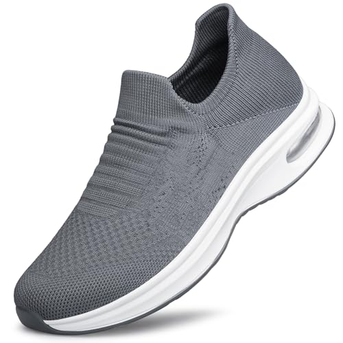 Herren-Wanderschuhe, leicht, zum Hineinschlüpfen, Workout, athletisch, Tennisschuhe, Turnschuhe, grau, weiß, 41.5 EU Herren-Wanderschuhe, leicht, zum Hineinschlüpfen, Workout, athletisch, Tennisschuhe, Turnschuhe, grau, weiß, 41.5 EU von YHOON