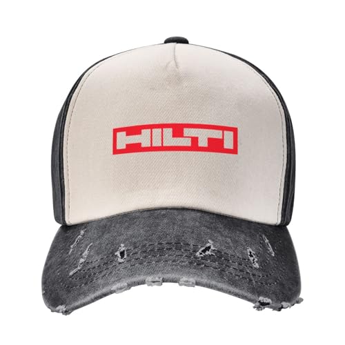 YHRYHYM Distressed Denim Baseballmütze Mode Mann Hilti Maschine Logo Mode Baseballkappe Schirmmütze Herrenhut Damen Mütze Luxus Frau Hut Klassische Mode Retro Kappe von YHRYHYM