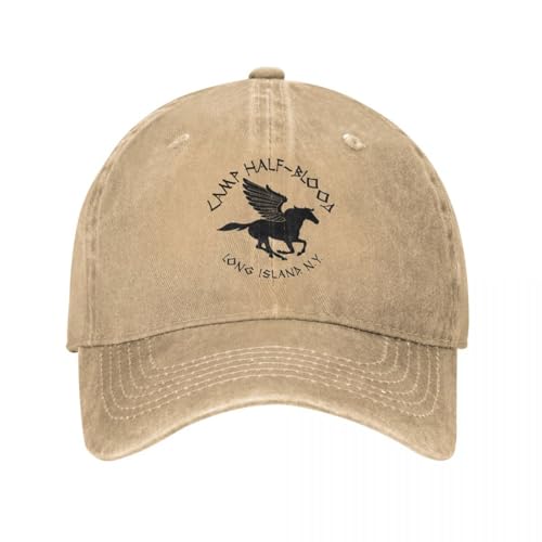 YHRYHYM Klassisch Baseball Cap Mode Retro Camp Halbblut Percy Jackson Männer Frauen Distressed Baumwolle Hüte Kappe Vintage Outdoor All Seasons Reise Snapback Cap Essential für den Sommer von YHRYHYM