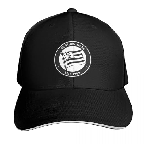 YHRYHYM Klassische Baseball Caps Sk Sturm Graz - Graz aus Österreich - Die Schwoazn, The Blackies - Sportklub Puntigamer Sturm Graz Baseball Cap Mode Retro Essential für den Sommer von YHRYHYM