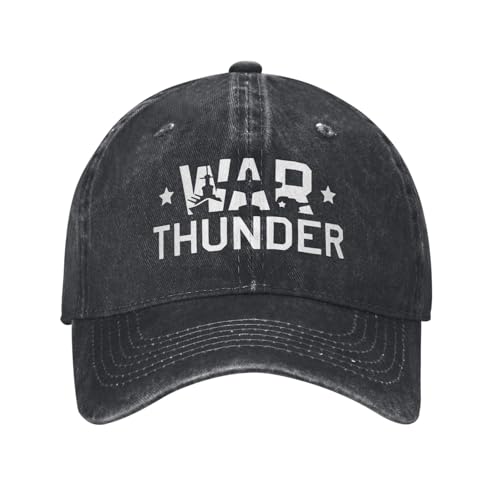 YHRYHYM Klassische Baseballkappe Vintage War Thunder Shotting Game Baseballkappe Männer Frauen Distressed Denim Washed Sun Cap World of Planes Outdoor Verstellbare Hüte Essential für den Sommer von YHRYHYM