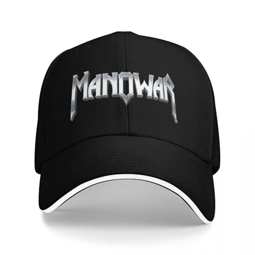 YHRYHYM Klassische Baseballmützen Manowars Logo s Spitz Unisex Hüte Mode Retro Unverzichtbar für den Sommer von YHRYHYM