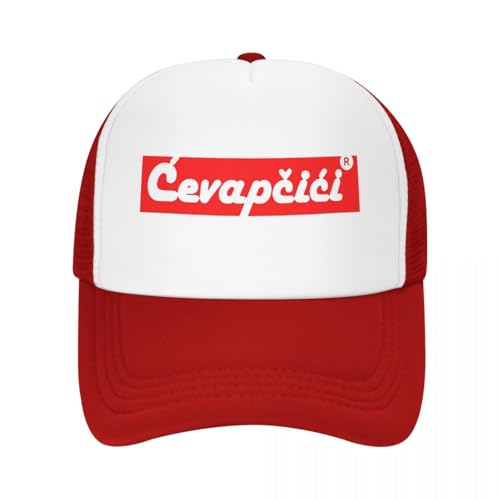 YHRYHYM Klassische Mesh Baseballmützen Erwachsene Mode Trucker Hut Cevapcici Cevape Ex Jugoslawien Balkan Lebensmittel Verstellbar Sommer Sonne Kappen Unverzichtbar für den Sommer von YHRYHYM