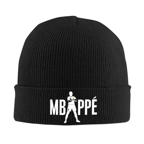 YHRYHYM Klassische Strickmütze Mbappe KM Logo Hut Herbst Winter Mützen Street Cap Männer Frauen Acryl Schädelkappe Unverzichtbar für die Reise von YHRYHYM