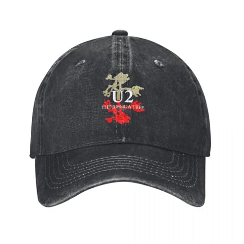 YHRYHYM Klassische U2 Band Logo Distressed Washed Casquette Baseballmützen Unisex Grafik Casual Sommer Caps Essential für den Sommer von YHRYHYM