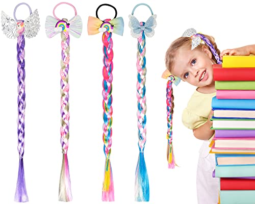 YHSWIN 4 Stück Bunte Haarsträhnen Kinder Haarreif Prinzessin Zopf Haarverlängerung Geflochtene Zopf Mädchen Perücke Pferdeschwanz Haarteil Animation Cosplay Kinderperücke für Party Kostüm YHSWIN 4 Stück Bunte Haarsträhnen Kinder Haarreif Prinzessin Zopf Haarverlängerung Geflochtene Zopf Mädchen Perücke Pferdeschwanz Haarteil Animation Cosplay Kinderperücke für Party Kostüm von YHSKJCD