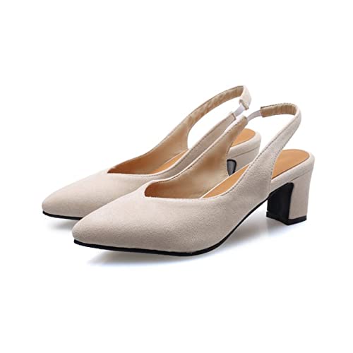 YHTootW Sommerliche Spitze Zehensandalen Für Damen Mit Rückenausschnitt Im Büro High Heels Plus Damenschuhe in Übergröße,Weiß,41 EU von YHTootW