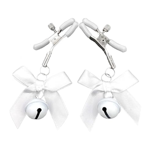 YHWQYR 2 Stück Piercing-Ringe mit Klemmen, Körperschmuck für Damen und Herren, verstellbare Edelstahl-Clips, Glockengewicht, Anhänger, künstlicher Körper-Piercing-Schmuck, Adjustable, Kunststoff, Kein von YHWQYR