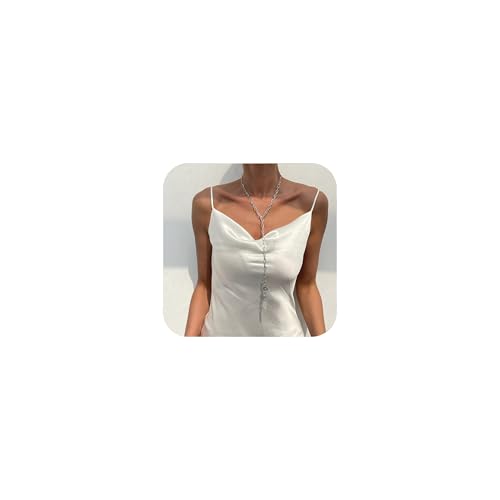 YHWQYR Goldfarbene lange dicke Kette mit Anhänger für Damen, trendig, zierlich, lang, hängend, Münzanhänger, Urlaub, hypoallergen, Schmuck, Geschenke, Kleider, Accessoires, Medium size, Metall, Kein von YHWQYR
