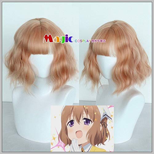Anime Blend S Burendo Esu Mafuyu Hoshikawa Cosplay Perücke Gold Orange Kurze lockige gewellte synthetische Perücken mit kostenloser Perückenkappe von YHWW