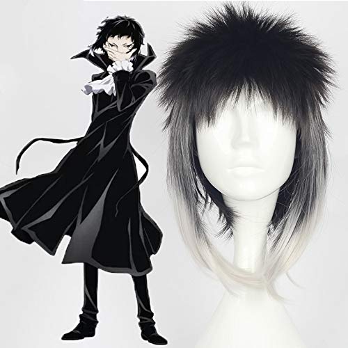 Anime Bungou Streunende Hunde Cosplay Perücke Ryuunosuke Akutagawa Cosplay Perücken Hitzebeständige Synthetische Halloween Karneval Party Unisex von YHWW