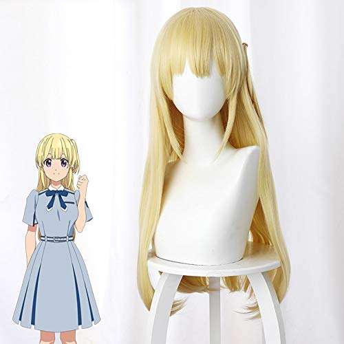Anime Comic 22/7 Cosplay Perücken Sakura Fujima Cosplay Perücke Lang Gelb Gerade Hitzebeständig Synthetische Perücke Cosplay Zubehör von YHWW