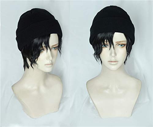 Anime Detektiv Conan Akai Shuuichi Cosplay Perücke Halloween Schwarz Kurzwelle Party Haar von YHWW