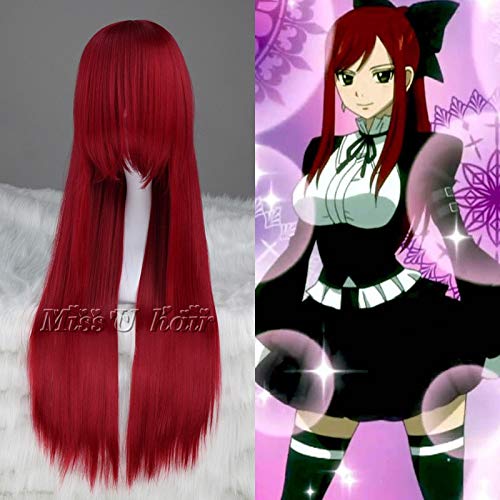Anime Fairy Tail Erza Scarlet 80 cm lang Gerade Cosplay Perücke Frauen Anime Kostüm Perücke Synthetische Haar Perücke + Perücke Cap Anime Fairy Tail Erza Scarlet 80 cm lang Gerade Cosplay Perücke Frauen Anime Kostüm Perücke Synthetische Haar Perücke + Perücke Cap von YHWW