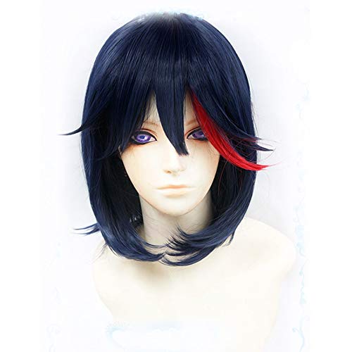 Anime KILL la KILL Matoi Ryuko Kurzblau mit rotem hitzebeständigem Haar Cosplay Kostüm Perücke + Perücke Kappe Anime KILL la KILL Matoi Ryuko Kurzblau mit rotem hitzebeständigem Haar Cosplay Kostüm Perücke + Perücke Kappe von YHWW