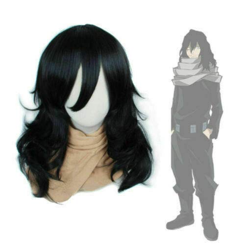 Anime My Hero Academia Akademia Shouta Aizawa Radiergummi Schwarz Wellige Perücke Mann Frauen Hitzebeständig Cosplay Kostüm Perücke Cosplay von YHWW