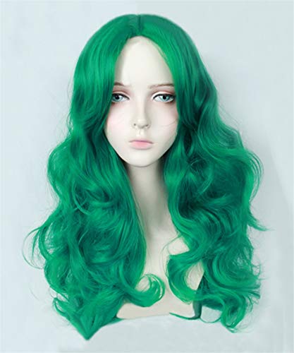 Anime Sailor Moon Cosplay Kaiou Michiru Perücken 65cm lang grün lockig hitzebeständig synthetisches Haar Cosplay Kostüm Perücke + Perücke Cap Anime Sailor Moon Cosplay Kaiou Michiru Perücken 65cm lang grün lockig hitzebeständig synthetisches Haar Cosplay Kostüm Perücke + Perücke Cap von YHWW