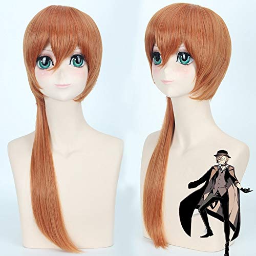 Bungo Streunende Hunde Nakahara Chuya Cosplay Perücke 70cm lang Gerade Hitzebeständige Kunsthaar Perücke für Mann Unisex Anime Perücke von YHWW